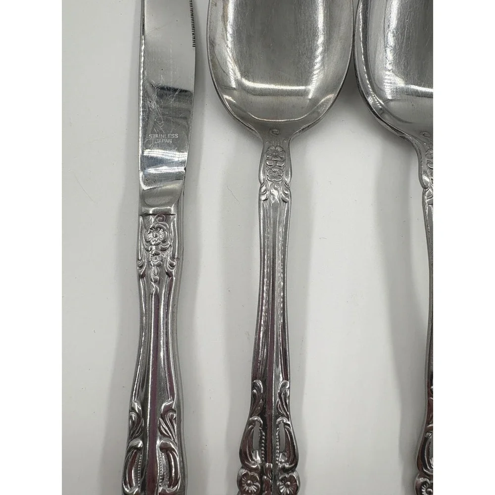 Vintage Oneida Stainless Flatware Brahms Pattern 4 Piece Replacement Lot 1980's